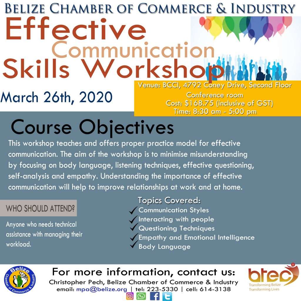 Effective Communication Skills Belize Chamber of Commerce